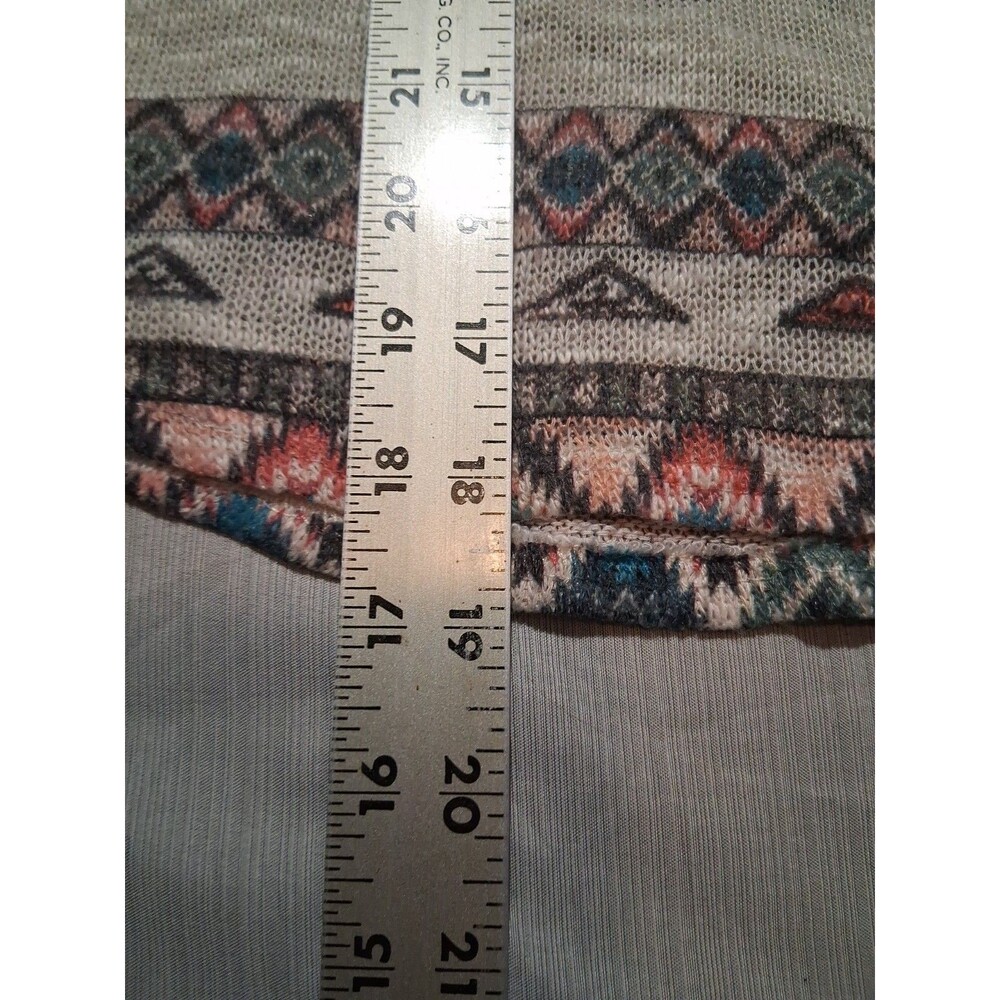Gaze Cream Boho Native Feathers Print Lightweight Top Size XS Womens Made In USA - Picture 4 of 6